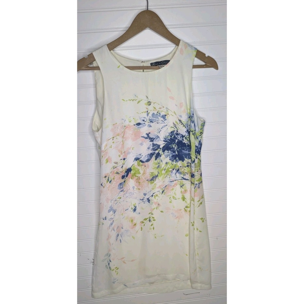 Rose and Olive Women's Dress Size‎ 4 Off White Floral Lightweight Lined Spring